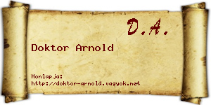 Doktor Arnold névjegykártya